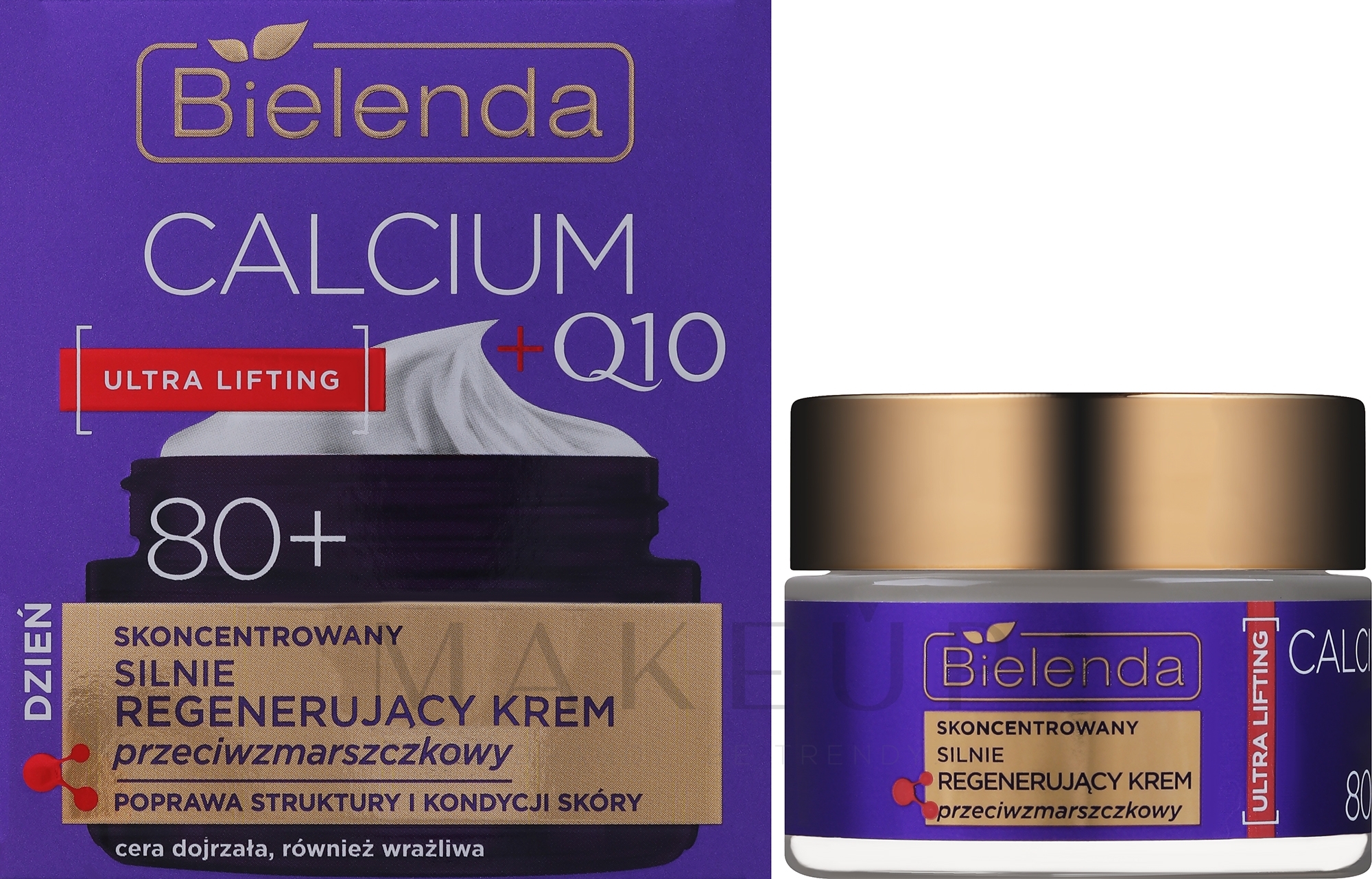 Regenerierende Anti-Falten-Creme 80+ - Bielenda Calcium + Q10  — Bild 50 ml