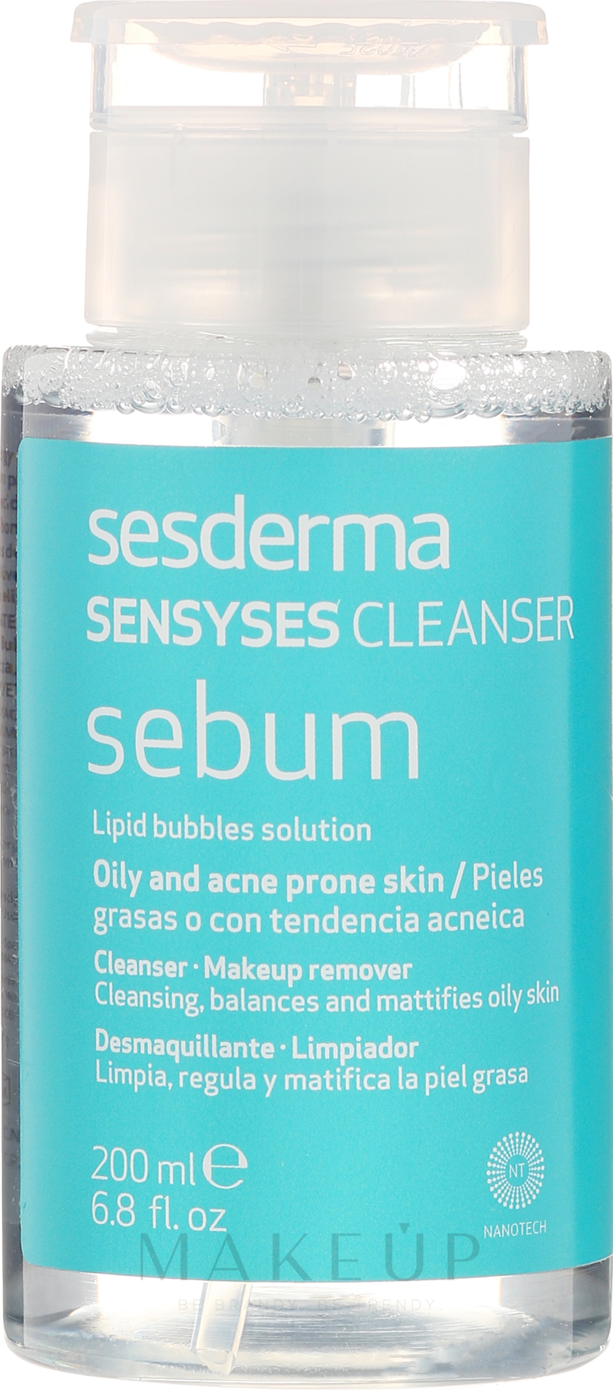 Make-up Entferner für fettige und zu Akne neigende Haut - SesDerma Laboratories Sensyses Sebum Cleanser — Bild 200 ml