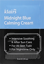 Beruhigende After-Sun-Creme für empfindliche Haut - Klairs Midnight Blue Calming Cream (Probe)  — Bild N1