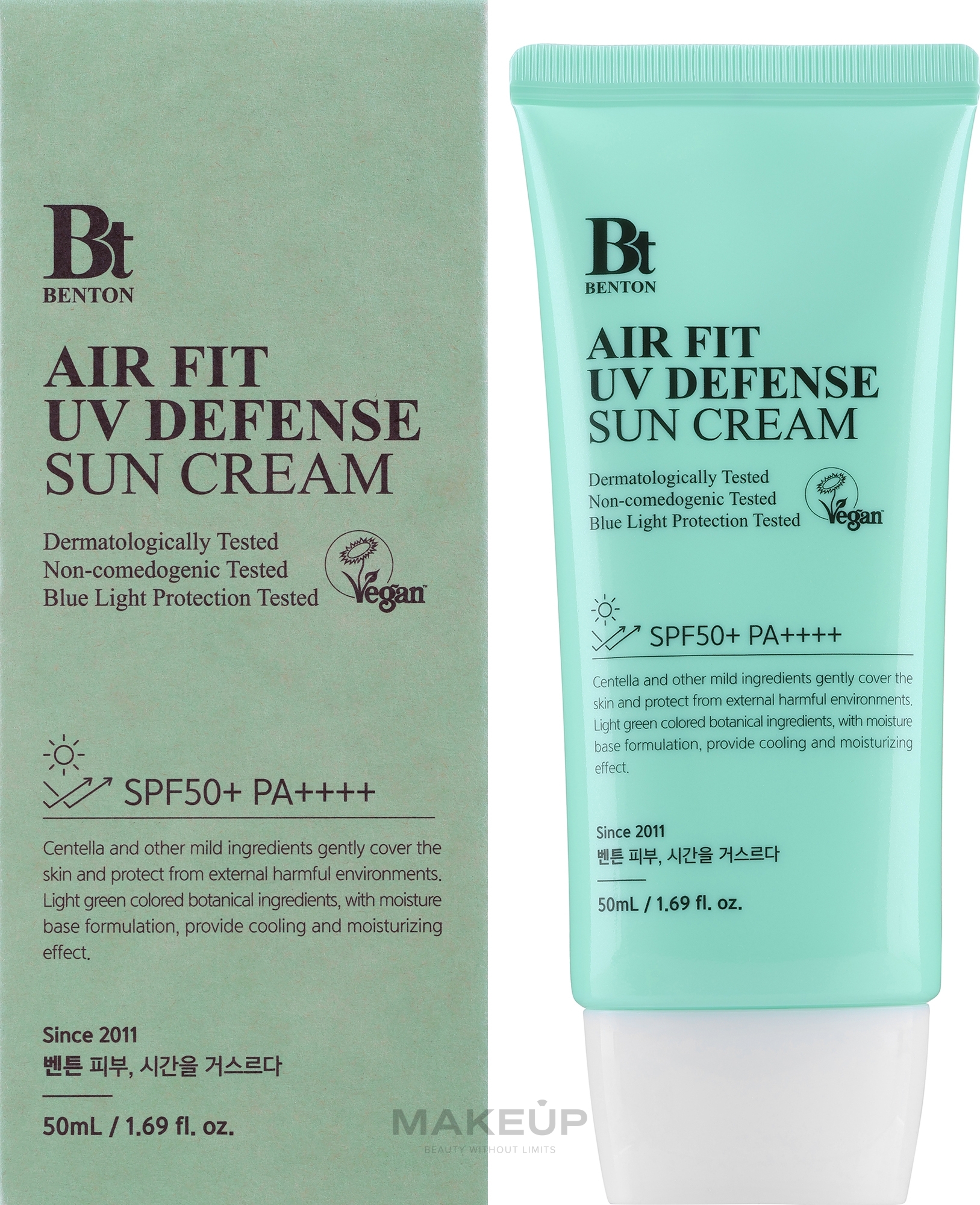 Sonnenschutzcreme - Benton Air Fit UV Defense Sun Cream SPF50+/PA++++ — Bild 50 ml