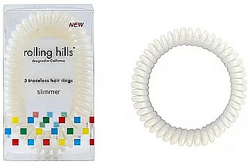 Spiral-Haargummi beige - Rolling Hills 5 Traceless Hair Rings Slimmer White — Bild N1