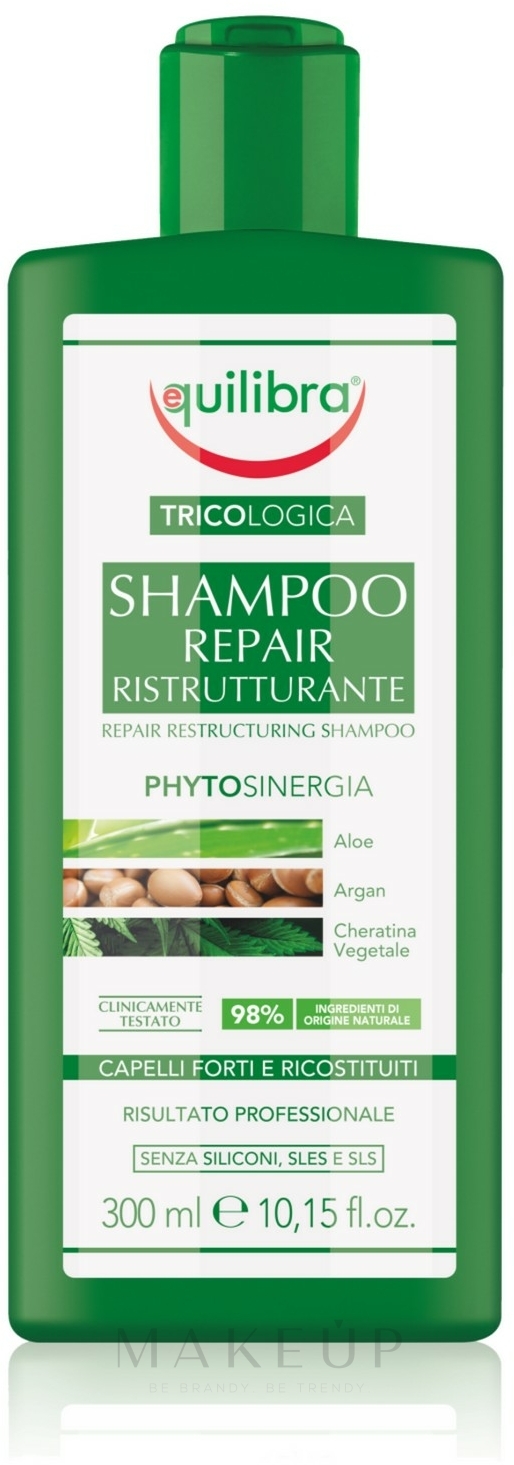 Regenerierendes Shampoo mit Aloe Vera, Argan und pflanzlichem Keratin - Equilibra Tricologica Repair Restructuring Shampoo — Bild 300 ml