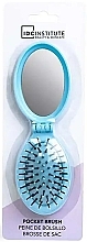 Haarbürste mit Spiegel blau - IDC Institute Pocket Pop Out Brush With Mirror  — Bild N1
