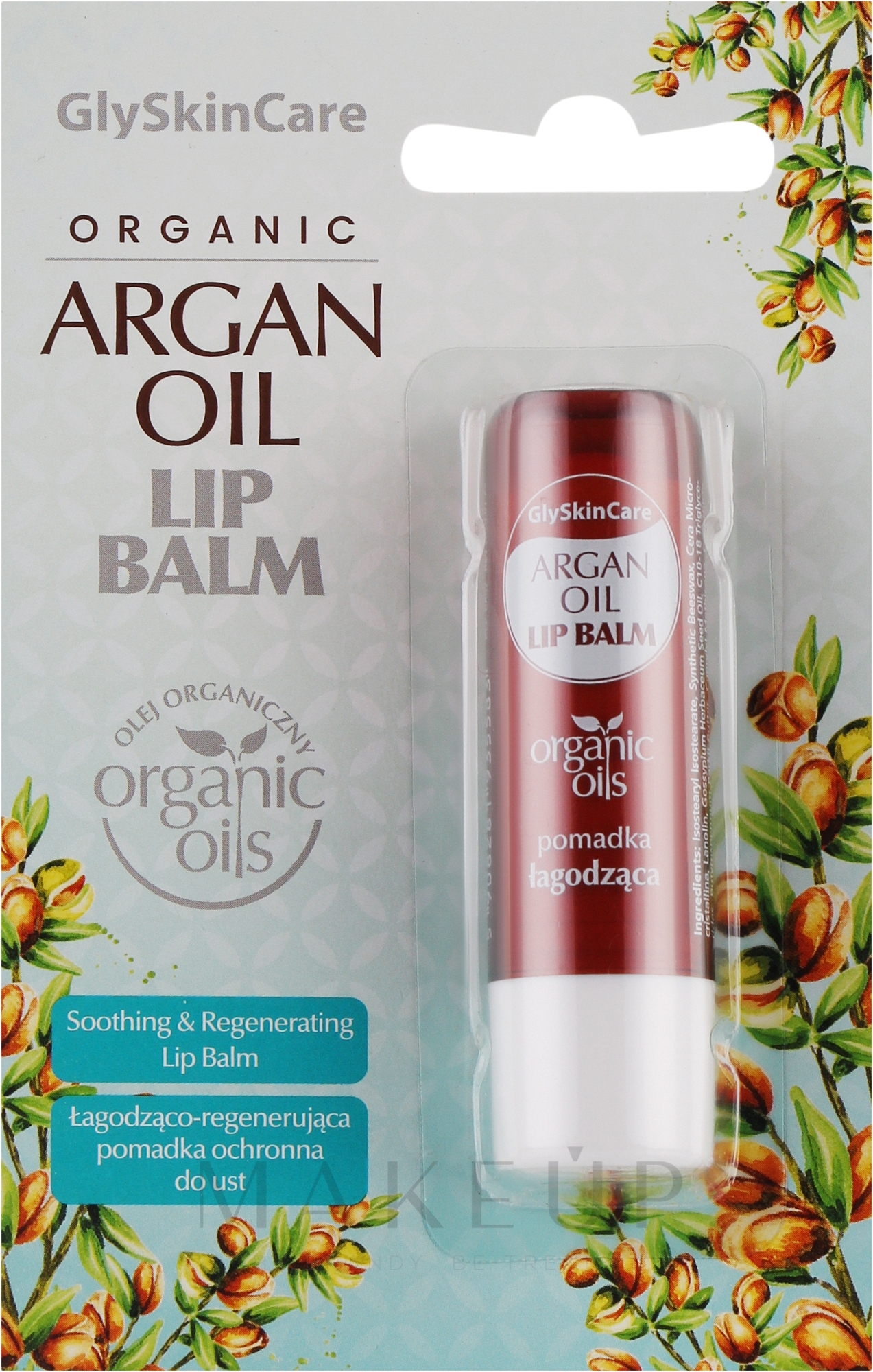 Beruhigender und regenerierender Lippenbalsam mit Arganöl - GlySkinCare Argan Oil Lip Balm — Bild 4.9 g