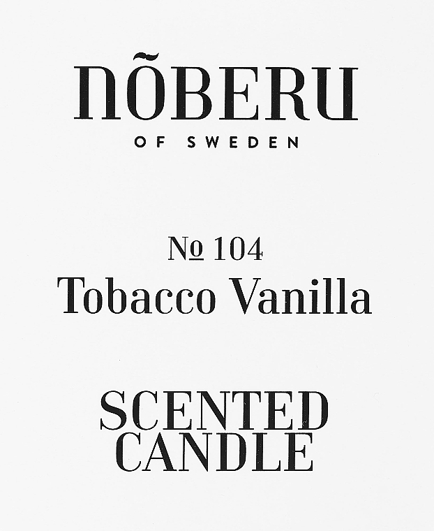 Noberu Of Sweden №104 Tobacco-Vanilla - Duftkerze im Glas — Bild N2