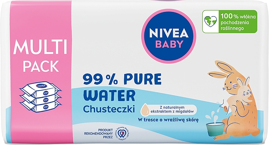Biologisch abbaubare Tücher 3 x 57 St. - Nivea Baby 99% Pure Water  — Bild N1