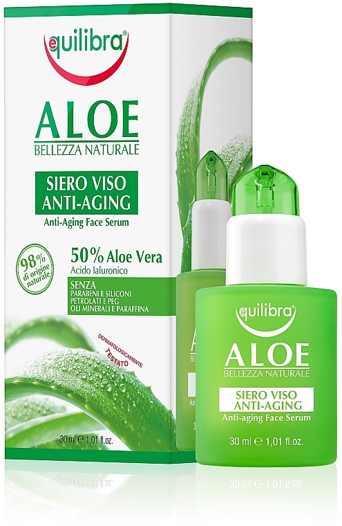Anti-Aging Gesichtsserum mit Hyaluronsäure und Aloe Vera - Equilibra Aloe Line Serum — Bild N2