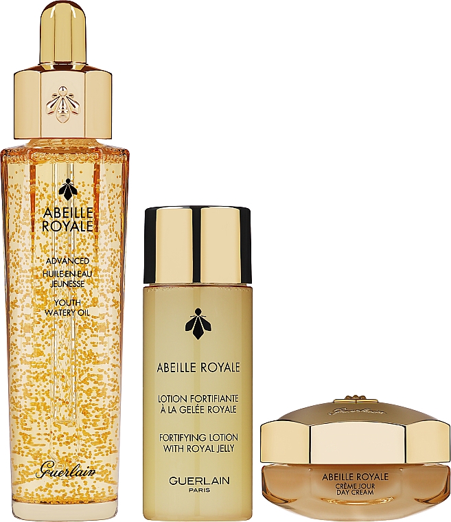 Gesichtspflegeset - Guerlain Abeille Royale Programme Anti-Age Advanced (Gesichtsöl 15ml + Gesichtscreme 15 ml + Gesichtsserum 8x0.6 ml + Gesichtslotion 15ml + Bag)  — Bild N2