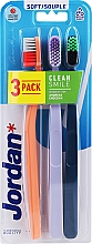 Zahnbürste weich orange, lila, blau 3 St. - Jordan Clean Smile Soft — Bild N1