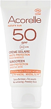 Sonnenschutzcreme für das Gesicht mit Pudereffekt - Acorelle Sunscreen High Protection SPF50 — Bild N2