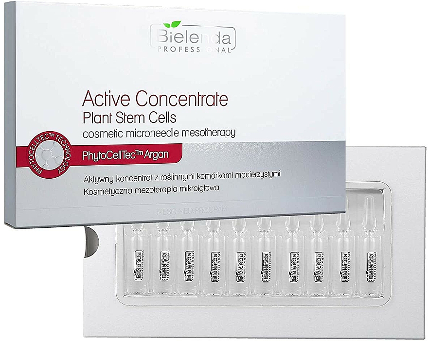 Aktives Konzentrat mit pflanzlichen Stammzellen für Gesicht und Körper - Bielenda Professional Meso Med Program Active Concentrate with Plant Stem Cells — Bild N4