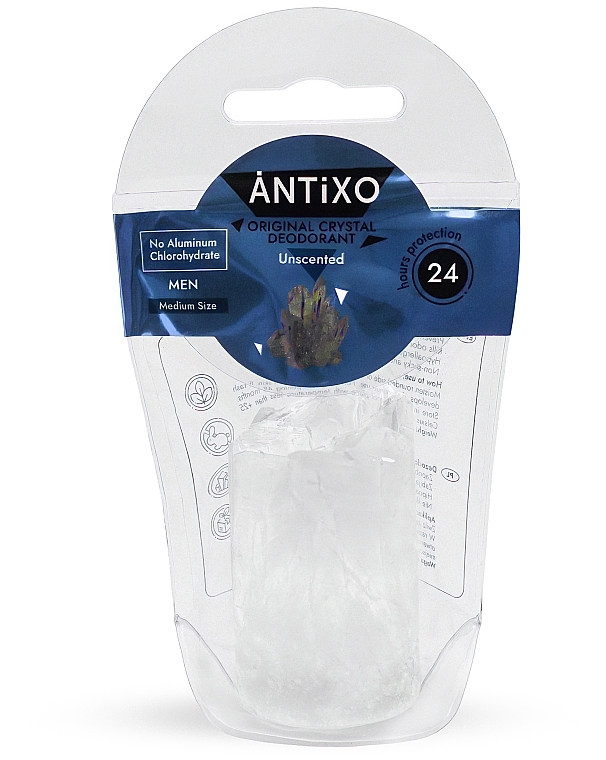 GESCHNK! Parfümfreies mineralisches Deodorant für Männer - Antixo Crystal Deodorant Unscented For Man — Bild N1