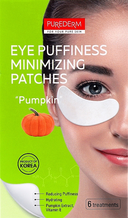 Pflaster für die Augenpartie Kürbis - Purederm Eye Puffiness Minimizing Patches Pumpkin  — Bild N1