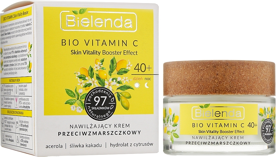Feuchtigkeitsspendende Anti-Falten-Gesichtscreme 40+ Tag/Nacht - Bielenda Bio Vitamin C — Bild N2