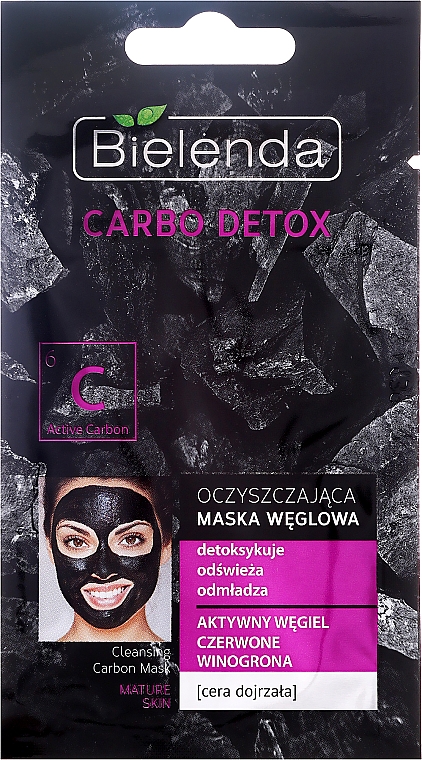 Reinigende Gesichtsmaske mit Aktivkohle für reife Haut - Bielenda Carbo Detox