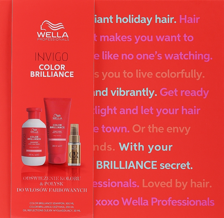 Haarpflegeset - Wella Invigo Color Brilliance (Shampoo 300ml + Conditioner 200ml + Haaröl 30ml)  — Bild N2