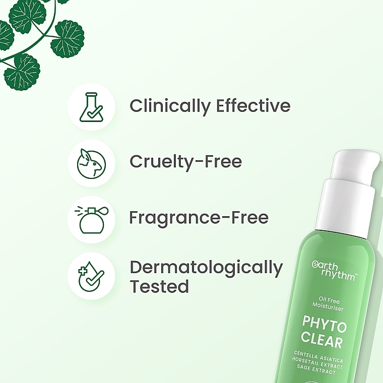 Gesichtscreme mit Centella Asiatica - Earth Rhythm Phyto Clear Oil Free Moisturiser Centella Asiatica Horsetail & Sage Extract — Bild N4