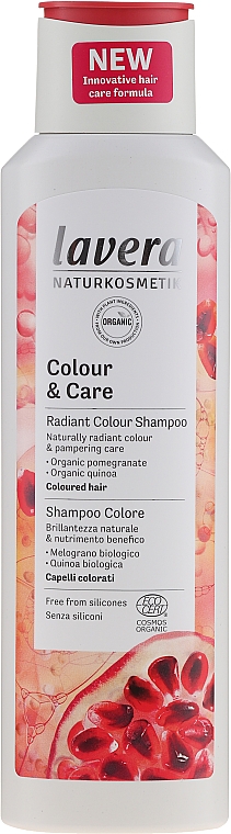 Pflegendes Shampoo für gefärbtes Haar mit Bio Granatapfel und Quinoa - Lavera Colour & Care Radiant Colour Shampoo — Bild N1