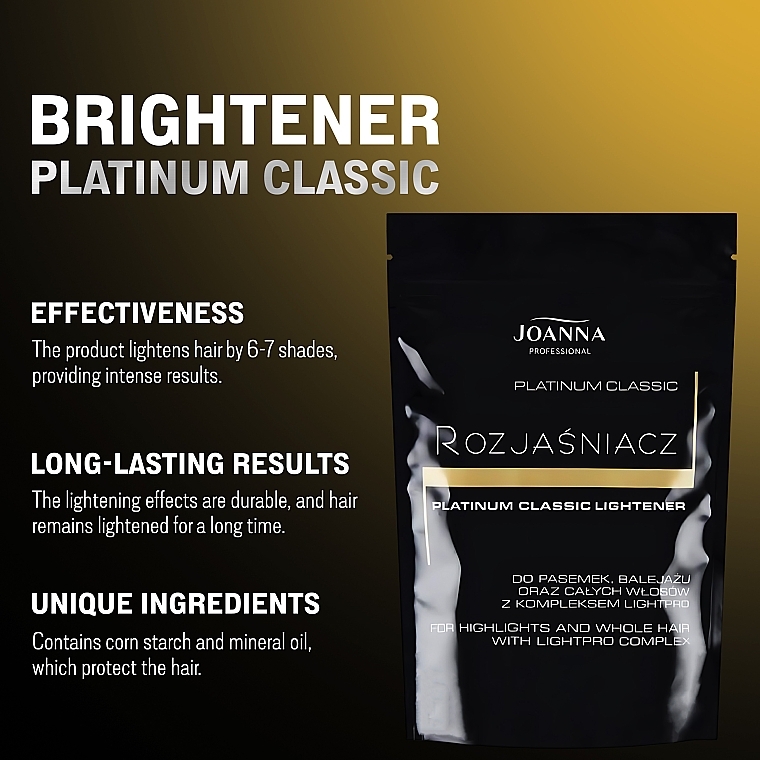 Staubfreies Haarbleichmittel - Joanna Professional Platinum Classic Lightener (sashet) — Bild N2