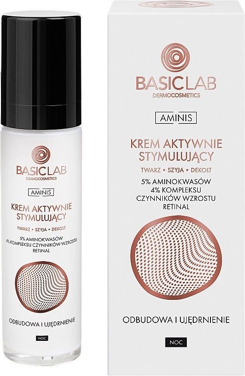 Aktive Gesichtscreme für die Nacht - BasicLab Aminis Active Stimulating Night Face Cream — Bild N1