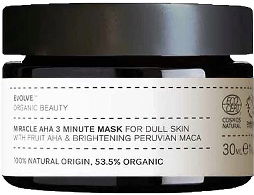 Gesichtsmaske mit Fruchtsäuren - Evolve Organic Beauty Miracle AHA 3 Minute Mask — Bild N1
