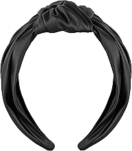 Düfte, Parfümerie und Kosmetik Haarreif schwarz Top Knot - MAKEUP Hair Hoop Band Leather Black