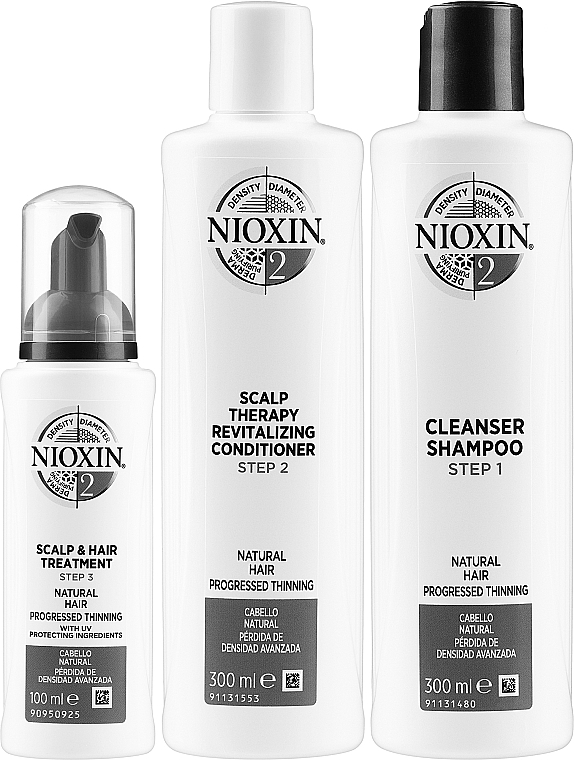 Haarpflegeset - Nioxin Hair System 2 Kit (Shampoo 300ml + Conditioner 300ml + Haarbehandlung 100ml) — Bild N2