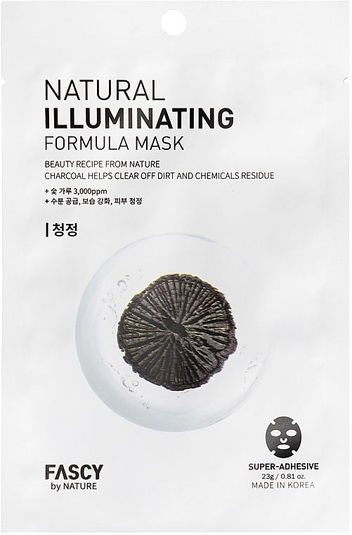 Aufhellende Tuchmaske für das Gesicht mit Aktivkohle - Fascy Natural Illuminating Formula Mask — Bild N1