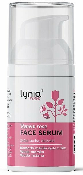 Erneuerndes Gesichtsserum mit Rosenwasser für trockene und reife Haut - Lynia Renew Rose Face Serum — Bild N1