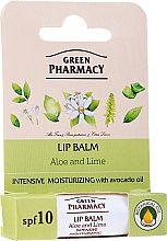 Intensiv feuchtigkeitsspendender Lippenbalsam mit Aloe und Limette SPF 10 - Green Pharmacy Lip Balm With Aloe And Lime — Bild N2