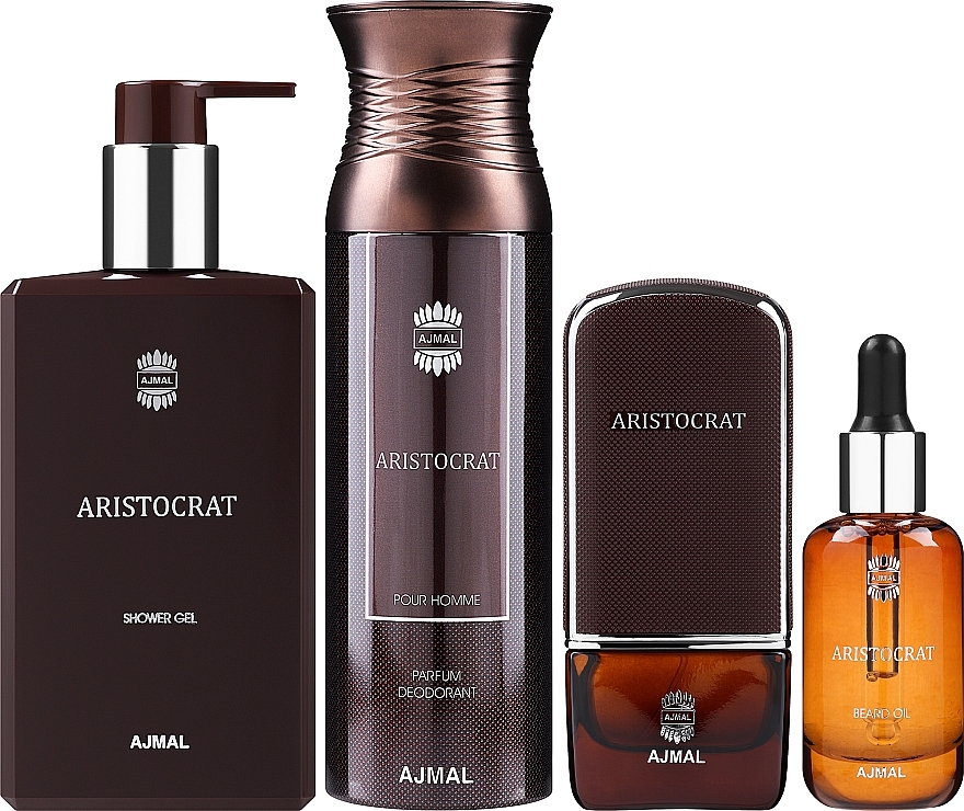 Ajmal Aristocrat - Duftset (Eau de Parfum 75ml + Deospray 200ml + Öl 30ml + Duschgel 200ml)  — Bild N2