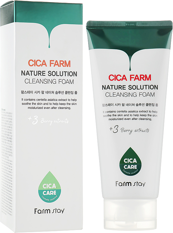 Gesichtsreinigungsschaum mit Centella Asiatica - FarmStay Cica Farm Nature Solution Cleansing Foam — Bild N1