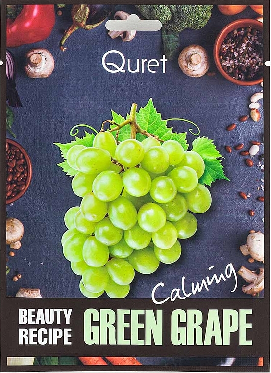 Tuchmaske für das Gesicht mit Traubenextrakt - Quret Beauty Recipe Mask Green Grape Calming — Bild N1
