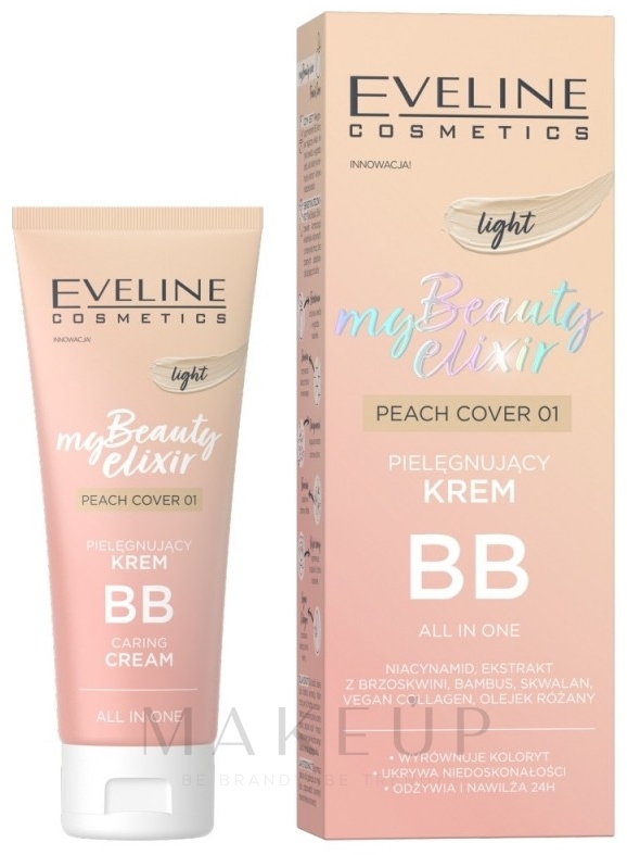 Pflegende BB-Creme - Eveline My Beauty Elixir Peach Cover BB Cream  — Bild 01 - Light Peach
