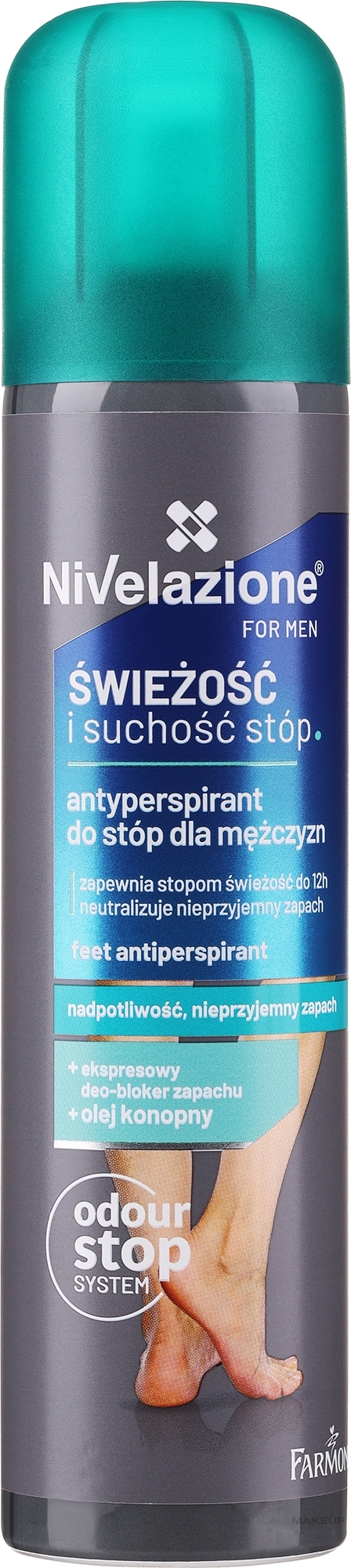 Fußdeospray Antitranspirant für Männer - Farmona Nivelazione For Men Feet Antiperspirant — Bild 180 ml