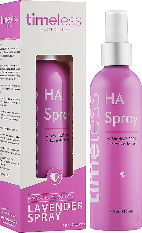 Spray für Gesicht und Körper mit Hyaluronsäure und Lavendelextrakt - Timeless Skin Care HA Matrixyl 3000 — Bild N2