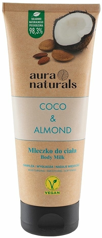 Körpermilch mit Kokosnuss und Mandel - Aura Naturals Coco & Almond Body Milk — Bild N1