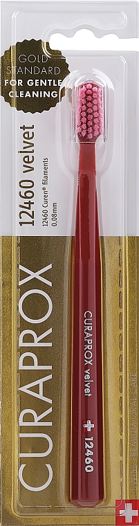 Zahnbürste Velvet CS 12460 rot mit rosa Borsten - Curaprox — Bild N1
