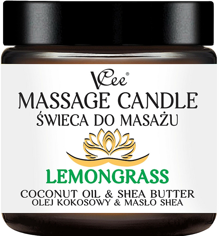Massagekerze Lemongrass - VCee Massage Candle Lemongrass Coconut Oil & Shea Butter — Bild N1