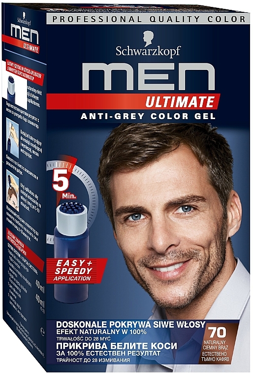 Anti-Grau Tönungsgel für Männer - Schwarzkopf Men Ultimate Anti Grey Colour Gel  — Bild N1