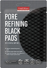 Reinigungspads für das Gesicht mit Aktivkohle  - Purederm Pore Refining Black Pad	 — Bild N1