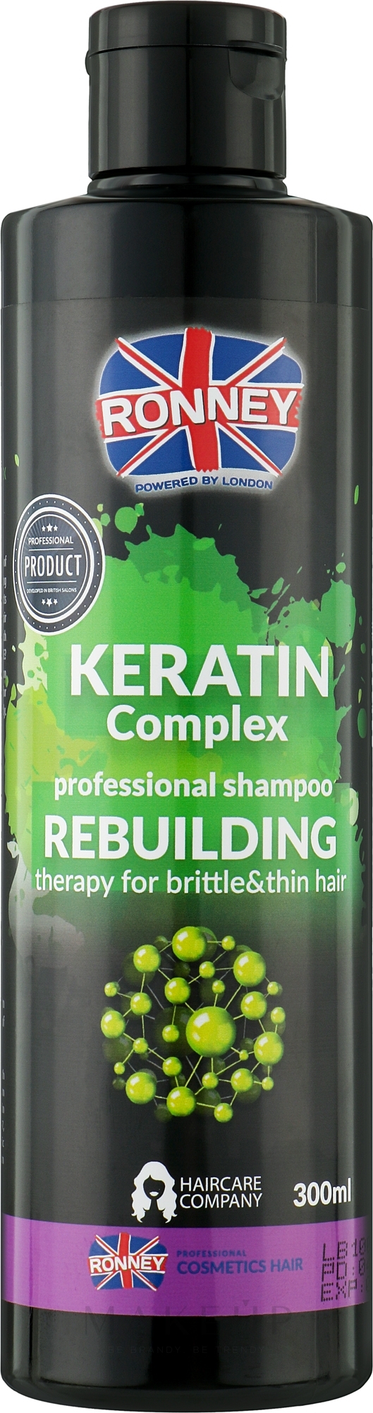 Wiederaufbauendes Shampoo mit Keratinkomplex für sprödes und dünnes Haar - Ronney Keratin Complex Rebuilding Shampoo — Foto 300 ml
