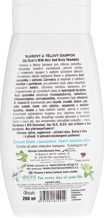 Shampoo für Haar und Körper mit Ziegenmilch - Bione Cosmetics Goat Milk Hair And Body Shampoo — Bild N2