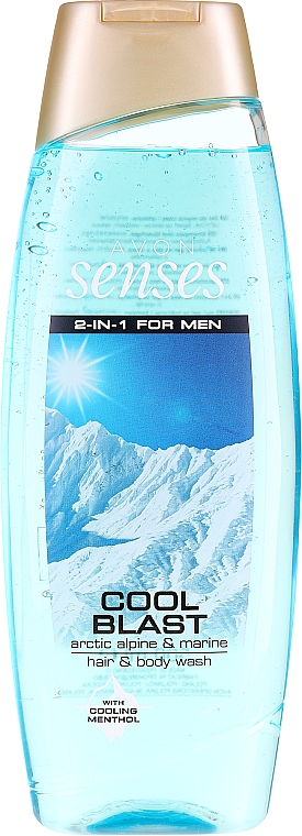 2in1Shampoo & Duschgel für Männer - Avon Senses For Men Cool Blast Hair & Body Wash — Foto N3