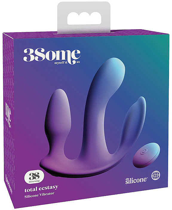 Dreifacher Vibrator mit Fernbedienung lila - PipeDream Threesome Total Ecstasy Purple — Bild N3
