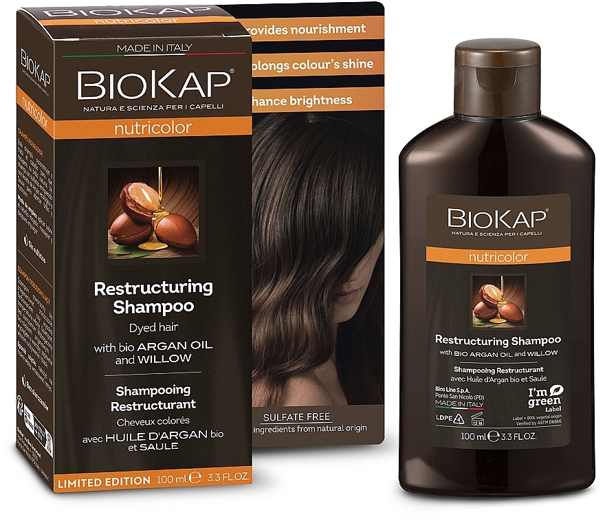 GESCHENK! Sulfatfreies revitalisierendes Shampoo  - BiosLine BioKap Nutricolor Shampoo  — Bild N1