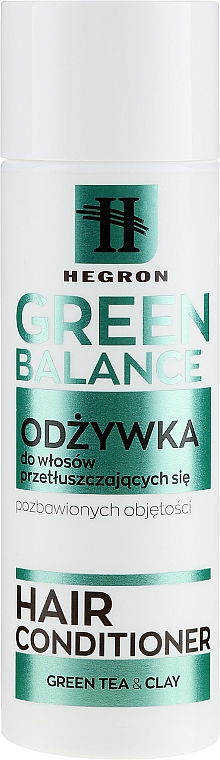 Haarspülung für fettiges Haar ohne Volumen - Hegron Green Balance Hair Conditioner — Bild N1