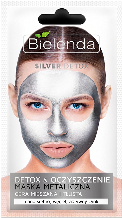Detox Gesichtsmaske für fettige und Mischhaut - Bielenda Silver Detox Metallic Mask