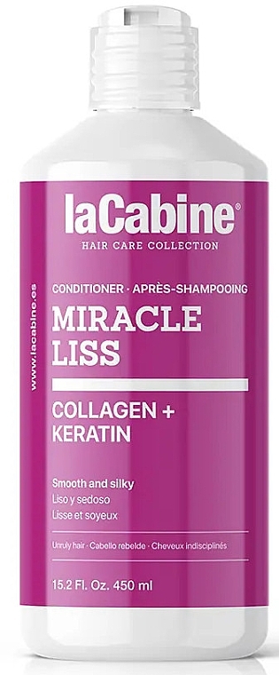 Glättende Pflegespülung mit Kollagen und Keratin - La Cabine Miracle Liss Collagen + Keratin Conditioner  — Bild N1