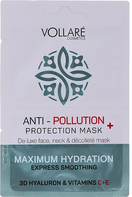 Feuchtigkeitsspendende Tuchmaske mit Hyaluronsäure und Vitamin C und E - Vollare Anti-Pollution Protection Mask — Bild N3